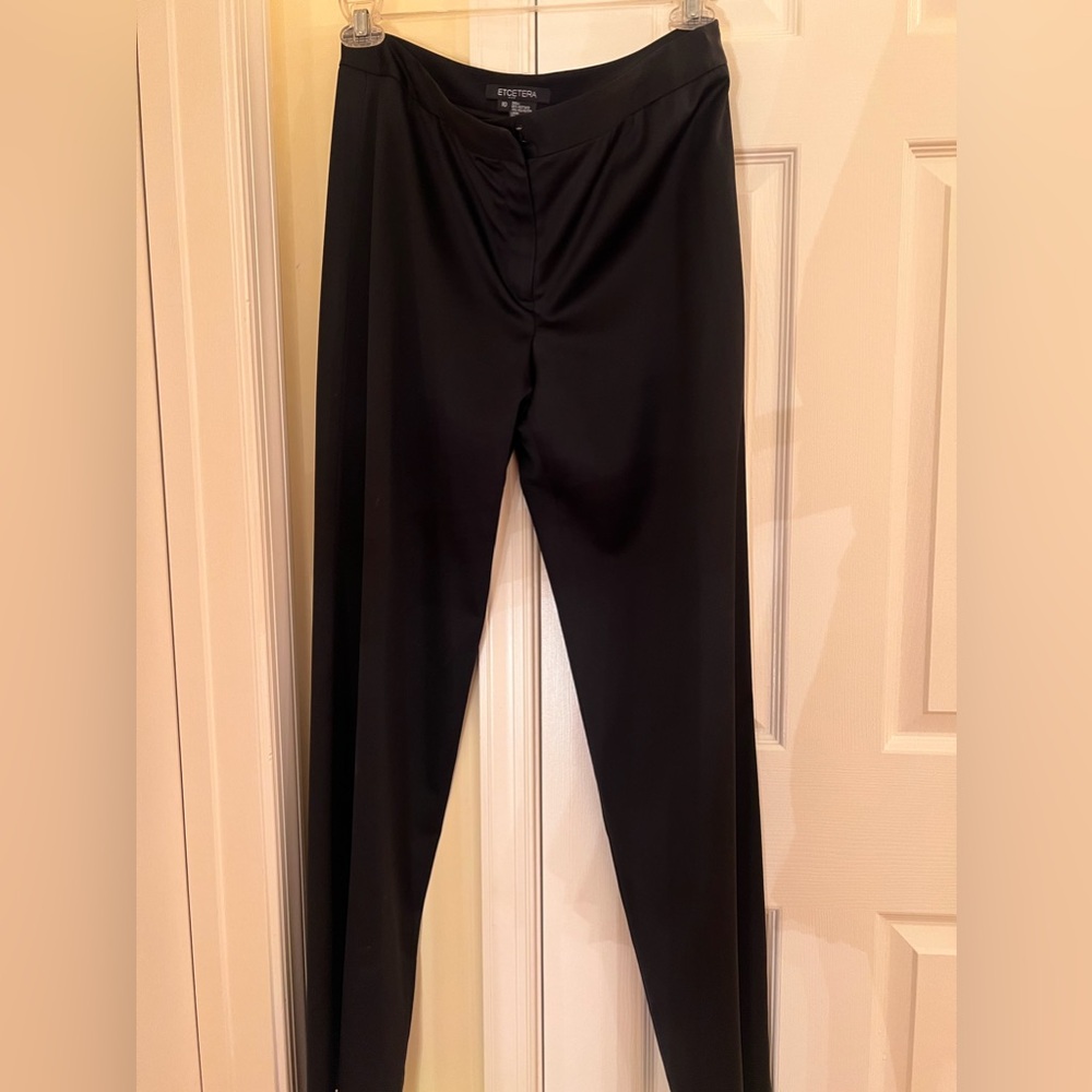 Black satin pants, perfect condition.
